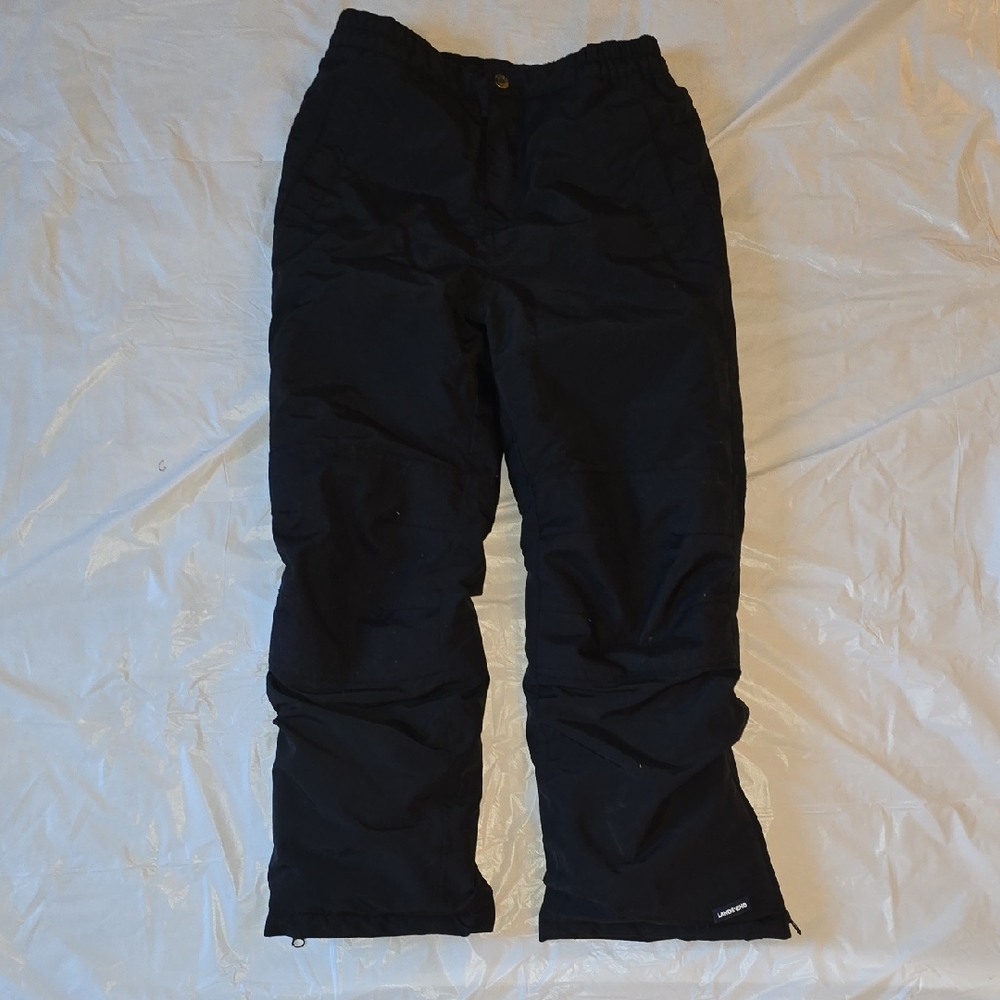 Lands' End Kids Squall Waterproof Insulated Iron Knee Black Snow Pants Size 10